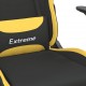 Masažinė žaidimų kėdė su pakoja, juoda ir geltona, audinys