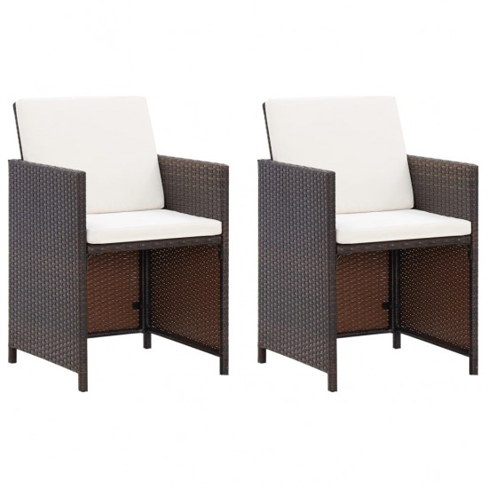 Kėdžių ir taburečių komplektas, 4 dalių, rudas, poliratanas