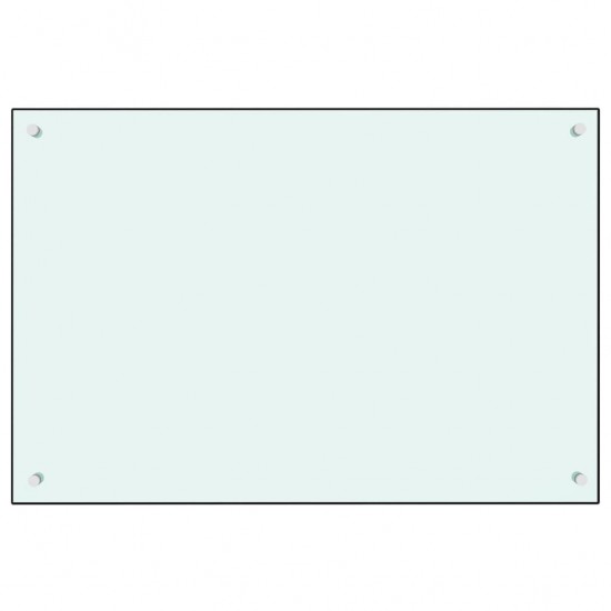 Virtuvės sienelė, baltos spalvos, 90x60cm, grūdintas stiklas