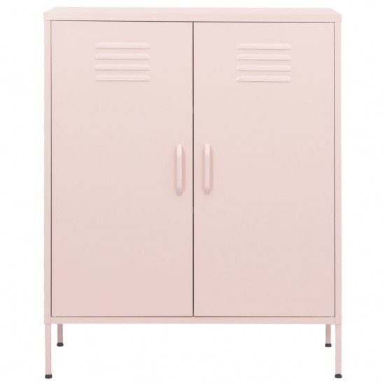 Sandėliavimo spintelė, rožinės spalvos, 80x35x101,5cm, plienas