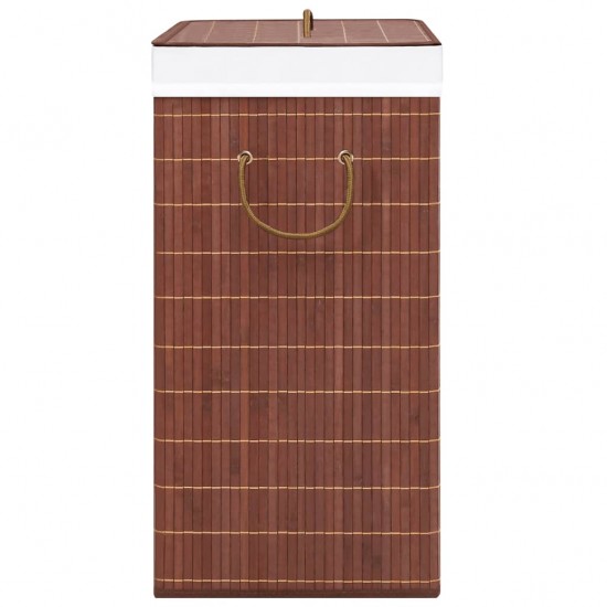 Skalbinių krepšys su 2 skyriais, rudos spalvos, bambukas, 72l