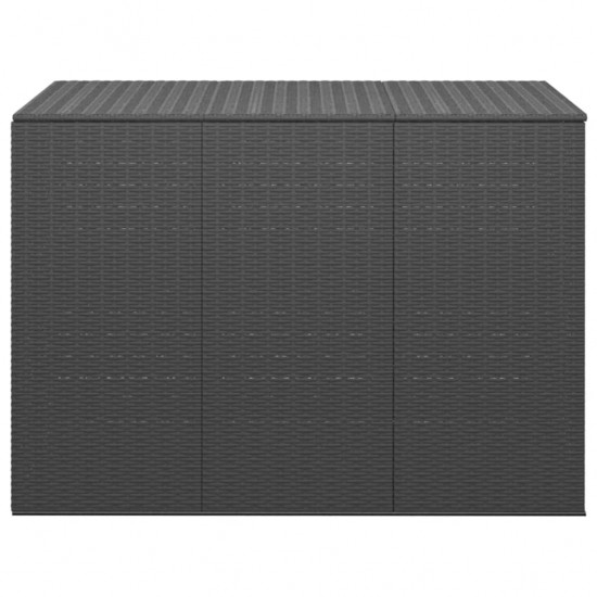 Sodo dėžė pagalvėlėms, juoda, 145x100x103cm, PE ratanas
