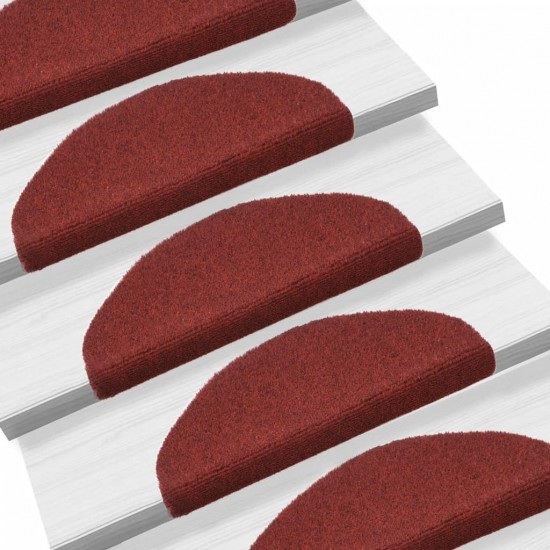 Lipnūs laiptų kilimėliai, 10vnt., raudonos spalvos, 65x21x4cm