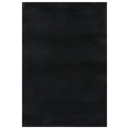 Kilimas, juodas, 160x230cm, skalbiamas, trumpi šereliai
