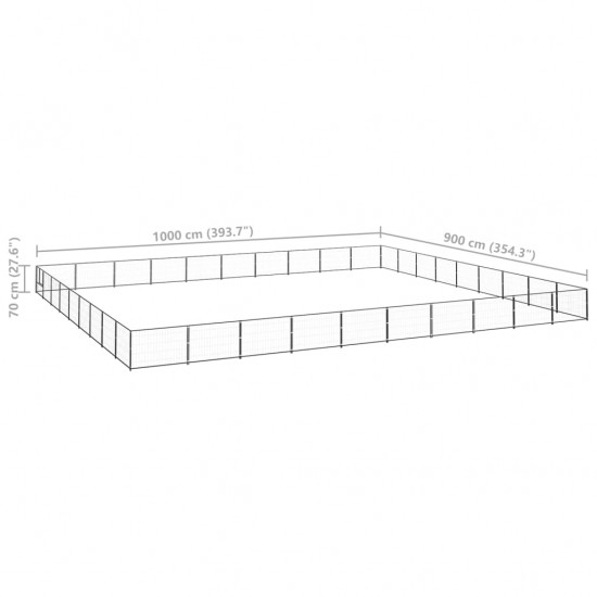 Voljeras šunims, juodos spalvos, 90m², plienas