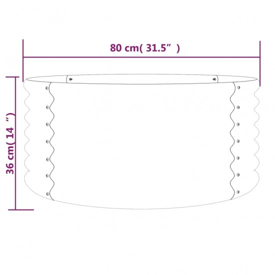 Sodo lovelis, sidabrinis, 80x80x36cm, plienas