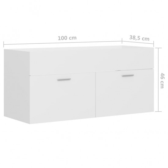 Spintelė praustuvui, baltos spalvos, 100x38,5x46cm, MDP