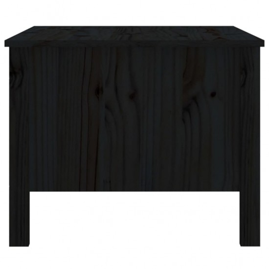 Kavos staliukas, juodas, 100x50x40 cm, pušies medienos masyvas