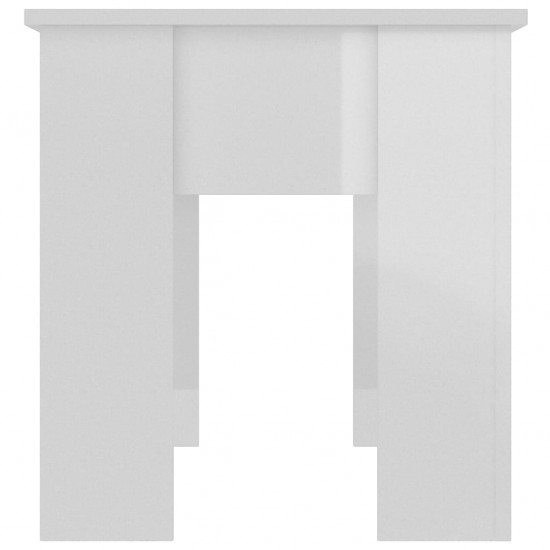 Kavos staliukas, baltas, 101x49x52cm, apdirbta mediena, blizgus