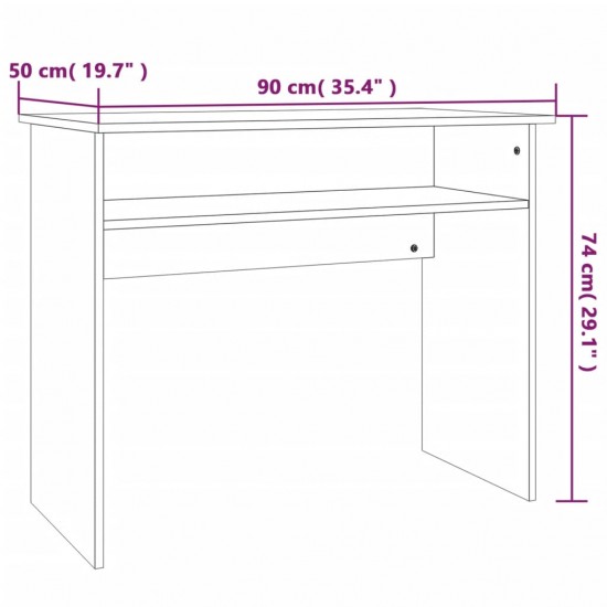 Rašomasis stalas, pilkas ąžuolo, 90x50x74cm, apdirbta mediena