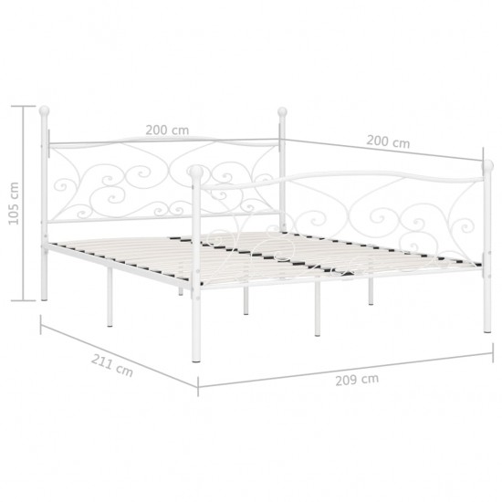 Lovos rėmas su grotelių pagrindu, baltas, 200x200cm, metalas