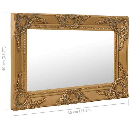 Sieninis veidrodis, aukso spalvos, 60x40cm, barokinis stilius