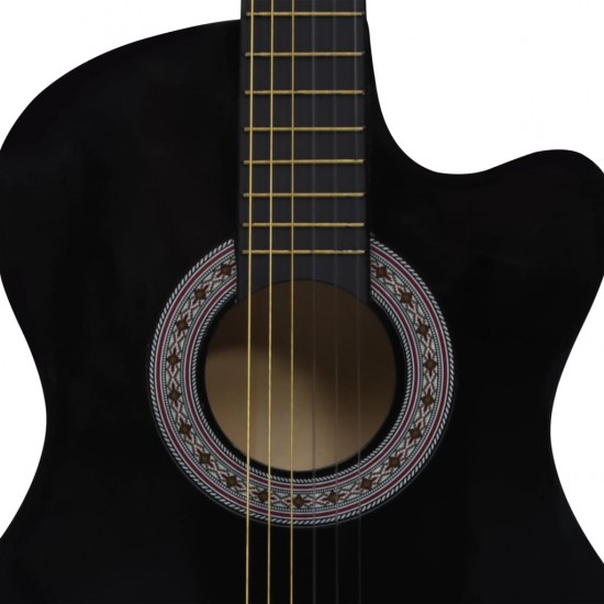 Klasikinė gitara, juodos spalvos, 38, 6 stygos