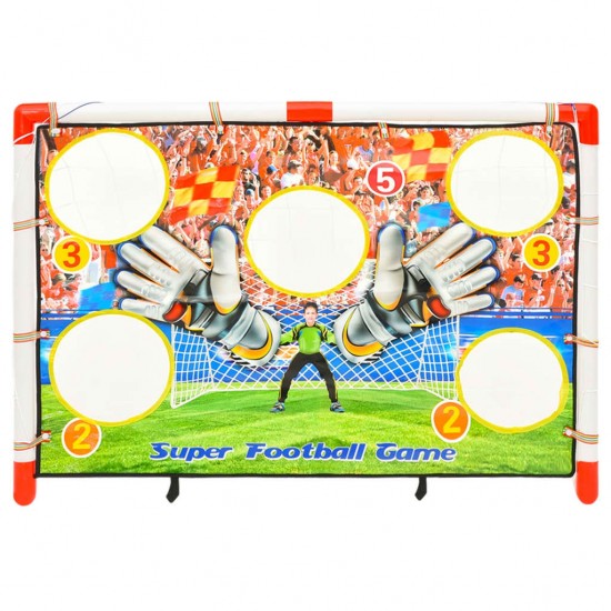 Vaikiški futbolo vartai su treniruočių sienele, 120x51x77,5cm