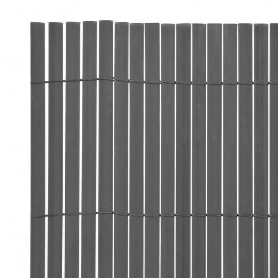 Dvipusė sodo tvora, pilka, 90x500cm, PVC