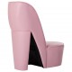 Aukštakulnio formos kėdė, rožinės spalvos, dirbtinė oda