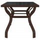 Sodo stalas, rudas ir juodas, 180x80x70cm, plienas ir stiklas