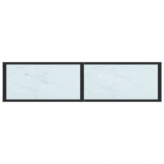 Konsolinis staliukas, balto marmuro, 140x35x75,5cm, stiklas