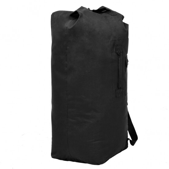 Militaristinio stiliaus daiktų krepšys, 85l, juodas