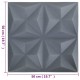 3D sienų plokštės, 12vnt., origami pilkos, 50x50cm, 3m²