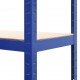 Sandėliavimo lentyna, 4 aukštų, mėlyna, plienas ir mediena