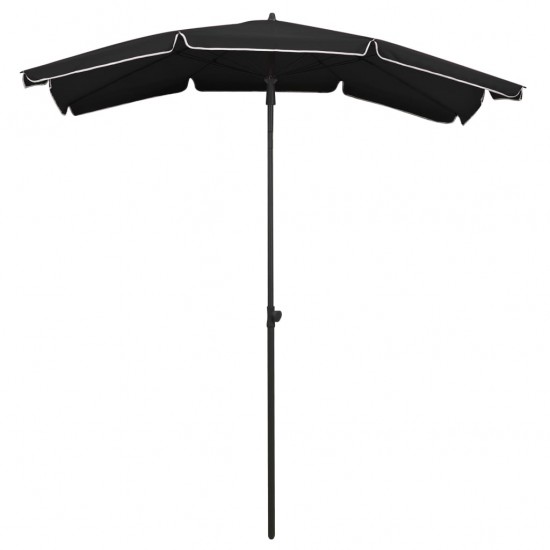 Sodo skėtis nuo saulės su stulpu, juodos spalvos, 200x130cm