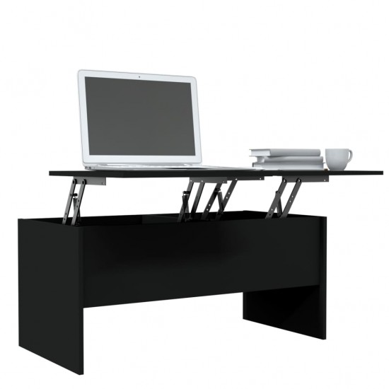 Kavos staliukas, juodas, 102x50,5x46,5cm, apdirbta mediena