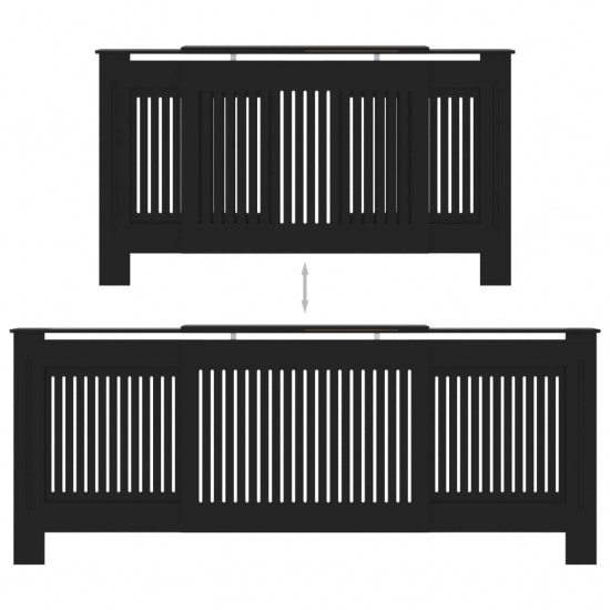 Radiatoriaus uždangalas, juodos spalvos, 205cm, MDF