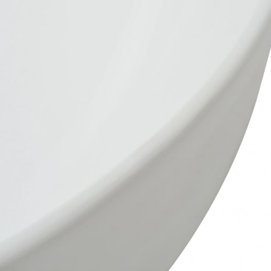 Praustuvas, apvalus, keramika, balta, 41,5 x 13,5 cm