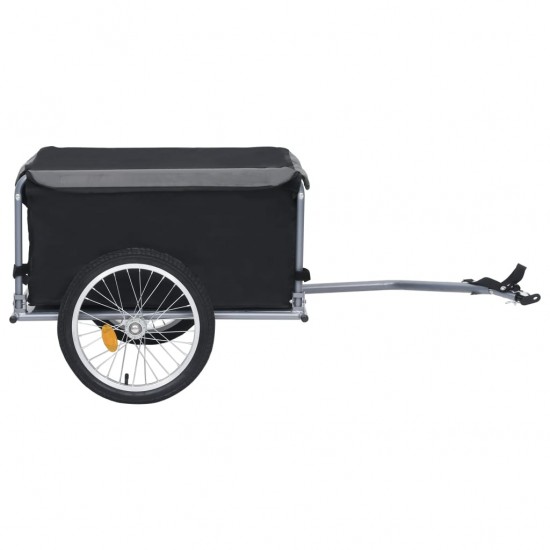 Krovininė dviračio priekaba, juodos ir pilkos spalvos, 65kg