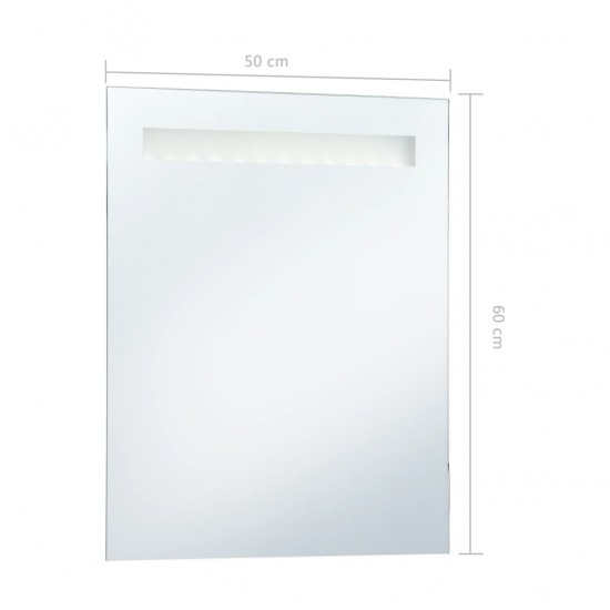 Sieninis vonios kambario veidrodis su LED, 50x60cm