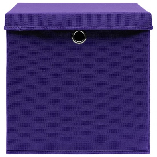 Daiktadėžės, 10vnt., violetinės, 32x32x32cm, audinys