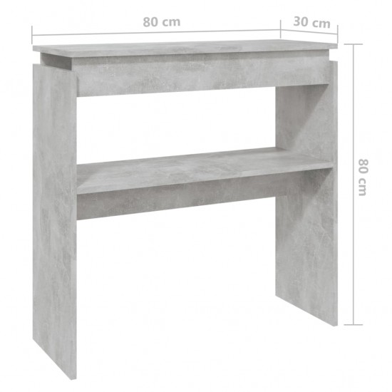 Konsolinis staliukas, betono pilkos spalvos, 80x30x80cm, MDP