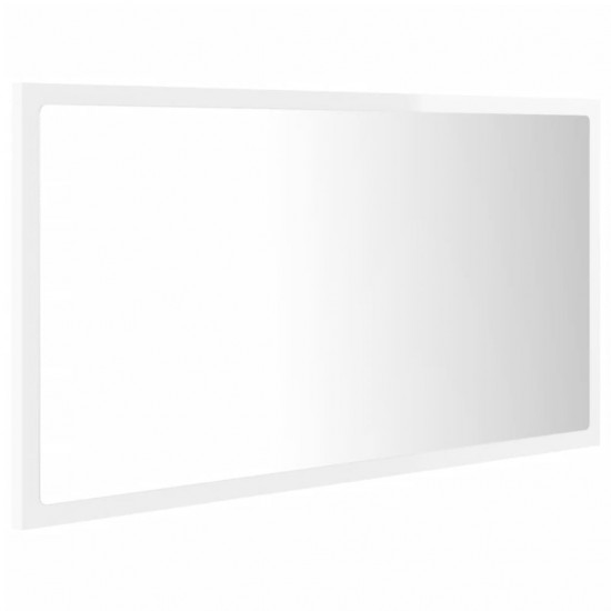 Vonios LED veidrodis, baltas, 80x8,5x37cm, akrilas, blizgus