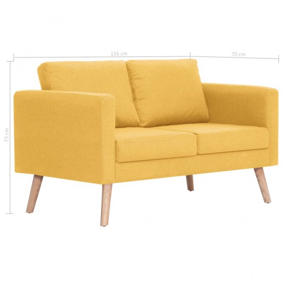 Dvivietė sofa, geltona, audinys