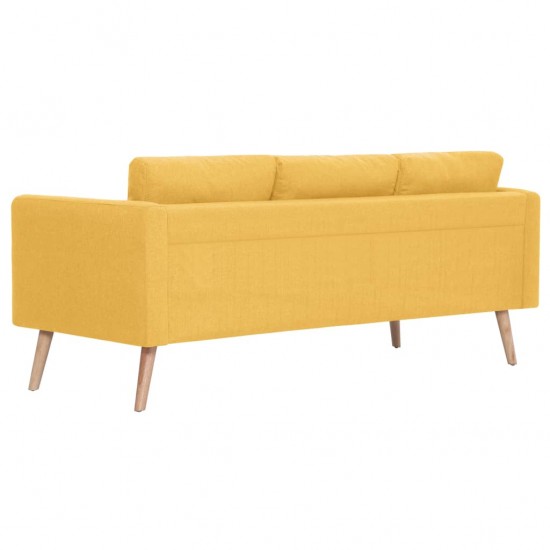 Trivietė sofa, geltona, audinys