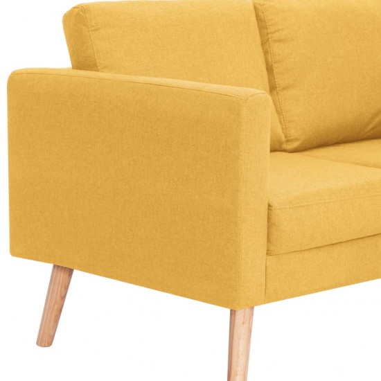 Trivietė sofa, geltona, audinys