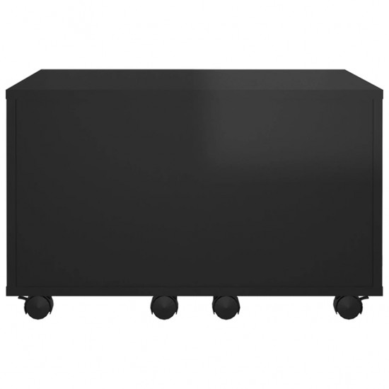 Kavos staliukas, juodos spalvos, 60x60x38cm, MDP, blizgus