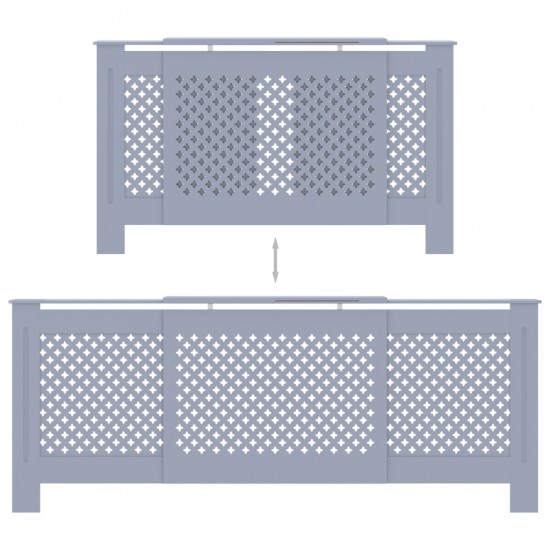 Radiatoriaus uždangalas, pilkos spalvos, 205cm, MDF