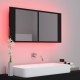 Veidrodinė vonios spintelė su LED, juoda, 90x12x45cm, akrilas