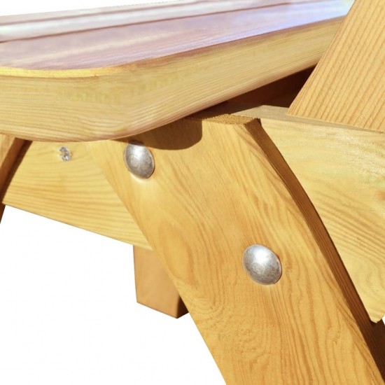 Alaus stalas su 2 suoliukais, impregnuota pušies mediena
