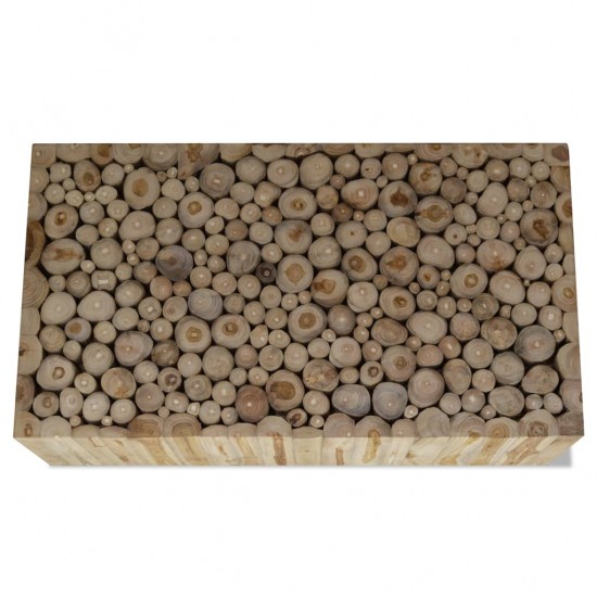 Kavos staliukas, 90x50x30cm, natūrali tikmedžio mediena