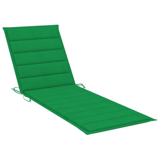 Saulės gultas su žalios spalvos čiužinuku, impregnuota pušis