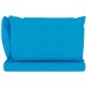 Dvivietė sodo sofa iš palečių su mėlynomis pagalvėlėmis, pušis