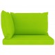 Dvivietė sodo sofa iš palečių su žaliomis pagalvėlėmis, pušis