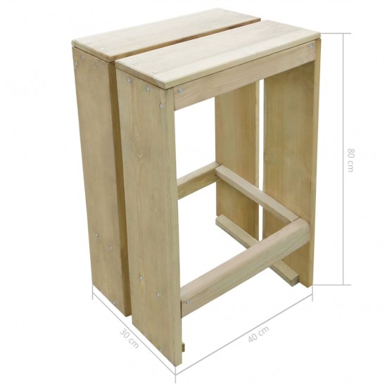 Sodo baro baldų komplektas, 3 dalių, impregnuota pušies mediena