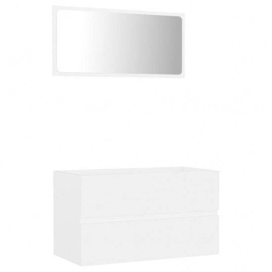 Vonios kambario baldų komplektas, 2 dalių, baltos spalvos, MDP