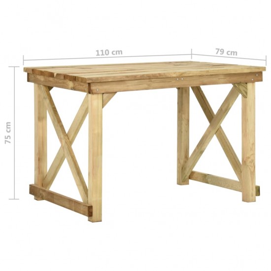 Sodo stalas, 110x79x75cm, impregnuota pušies mediena