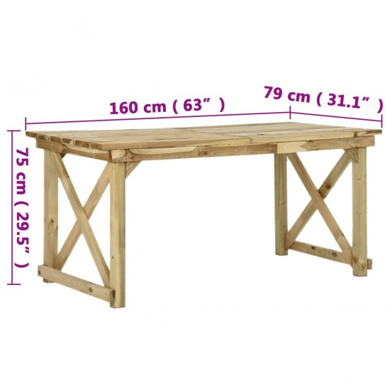 Sodo stalas, 160x79x75cm, mediena