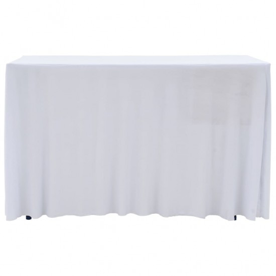 Įtempiamos staltiesės su sijonais, 2 vnt., baltos, 183x76x74 cm